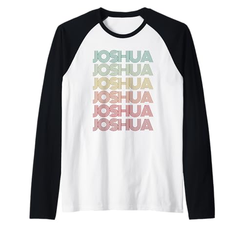 Vorname Joshua Boy Retro Personalisierter Geburtstag Vater Sohn Raglan Vorname Joshua Boy Retro Personalisierter Geburtstag Vater Sohn Raglan von I'm Joshua Doing Rainbow Things