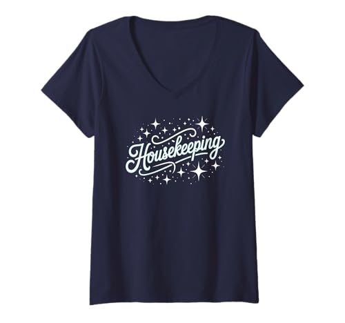 Damen Clean Housekeeping Dienstmädchen Personal Reinigung Scrub Rockstar T-Shirt mit V-Ausschnitt Damen Clean Housekeeping Dienstmädchen Personal Reinigung Scrub Rockstar T-Shirt mit V-Ausschnitt von I'm Just Here To Mop Crew Supervisor Housekeeper