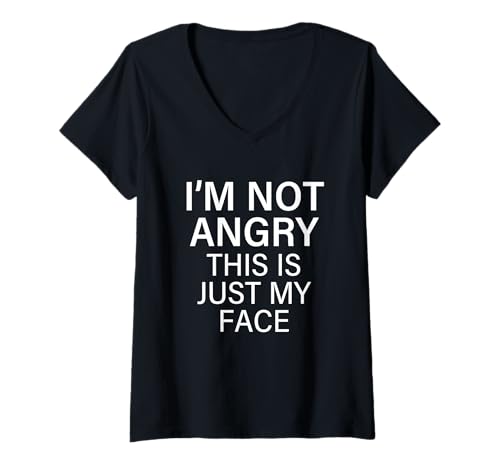Damen Ich bin nicht wütend T-Shirt mit V-Ausschnitt Damen Ich bin nicht wütend T-Shirt mit V-Ausschnitt von I'm Not Angry