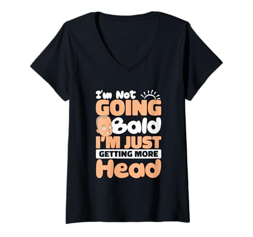 Damen Bald Person I'm Not Going Bald I'm Just Getting More Head T-Shirt mit V-Ausschnitt Damen Bald Person I'm Not Going Bald I'm Just Getting More Head T-Shirt mit V-Ausschnitt von I’m Not Going Bald I’m Just Getting More Head Gift