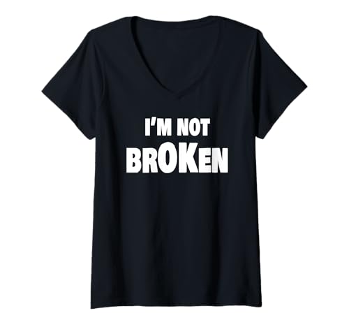 Damen I'm Ok Broken Grief Keepsake Invisible Illness I'm Not Ok T-Shirt mit V-Ausschnitt Damen I'm Ok Broken Grief Keepsake Invisible Illness I'm Not Ok T-Shirt mit V-Ausschnitt von I'm Not Ok Grief Keepsake Tees & Apparel