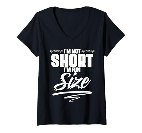 Damen Ich bin nicht klein, ich bin lustig Lustiger Humor Sarkasmus T-Shirt mit V-Ausschnitt Damen Ich bin nicht klein, ich bin lustig Lustiger Humor Sarkasmus T-Shirt mit V-Ausschnitt von I'm Not Short I'm Fun Sized Funny Joke
