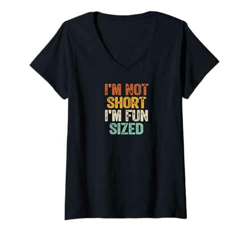 Damen I'm Not Short I'm Fun Size Groovy Lustig Sarkastisch T-Shirt mit V-Ausschnitt Damen I'm Not Short I'm Fun Size Groovy Lustig Sarkastisch T-Shirt mit V-Ausschnitt von I'm Not Short I'm Fun Sized Funny Sarcastic Saying