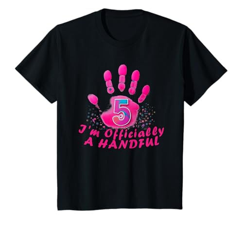 Ich bin offiziell eine Handvoll fünf Mädchen und Jungen zum 5. Geburtstag T-Shirt von I'm Officially A Handful kids 5th birthday Tees