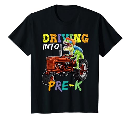 Kinder Ich Bin bereit, in Pre K zu Fahren. Dinosaurier Fahren einen Traktor T-Shirt Kinder Ich Bin bereit, in Pre K zu Fahren. Dinosaurier Fahren einen Traktor T-Shirt von I'm Ready To Crush Tractor Lovers Tee