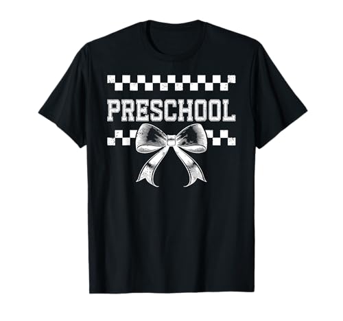 Kokette Schleife Vorschule Preppy Back to School Girl Kids Pre K T-Shirt von I’m Ready for Preschool Preppy Girly Coquette Bow
