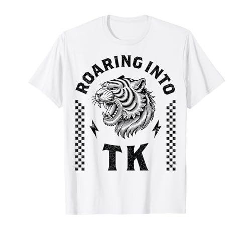 Roaring Into TK Roaring Tiger Zurück zur Schule Junge Mädchen Lustig T-Shirt Roaring Into TK Roaring Tiger Zurück zur Schule Junge Mädchen Lustig T-Shirt von I'm Ready for TK First Day Funny Dinosaur Boy Girl