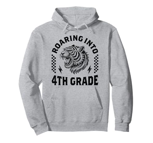 Roaring Into 4th Grade Tiger Kid I'm Ready for 4th Grade Boy Pullover Hoodie Roaring Into 4th Grade Tiger Kid I'm Ready for 4th Grade Boy Pullover Hoodie von I’m Ready to Crush Fourth Grade Boy Dinosaur Funny