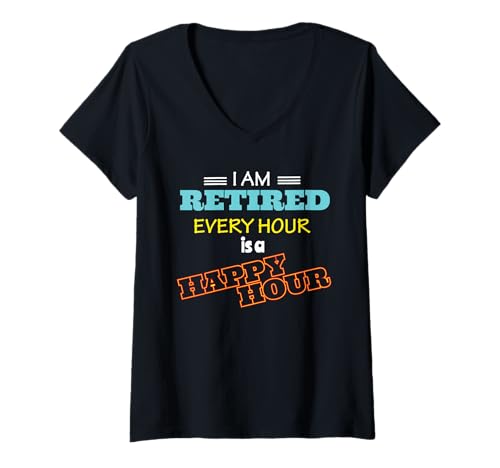 Damen Ich Bin im Ruhestand Jede Stunde ist eine Happy Hour Ruheständler T-Shirt mit V-Ausschnitt Damen Ich Bin im Ruhestand Jede Stunde ist eine Happy Hour Ruheständler T-Shirt mit V-Ausschnitt von I'm Retired Every Hour Happy Hour Retiree Gifts