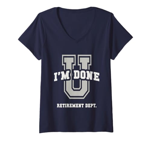Damen Lustiges Ruhestand Universität Ruhestand Absolventen Alumni Game On T-Shirt mit V-Ausschnitt Damen Lustiges Ruhestand Universität Ruhestand Absolventen Alumni Game On T-Shirt mit V-Ausschnitt von I'm So Ready School I Teach Nap Relax Humor Squad
