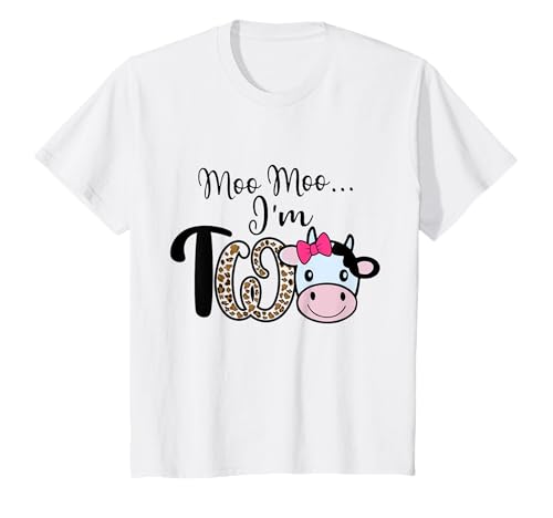 Kinder Moo Moo I'm Two Cute Cow 2. Geburtstag 2 Years Bday Farm Baby T-Shirt von I'm Two Cute Cow Lover 2nd Birthday Second Bday