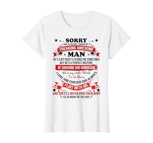 Girlfriends Wife Sorry I am already taken by awesome Man T-Shirt von I'm already taken Gifts Epic Men Women Tops