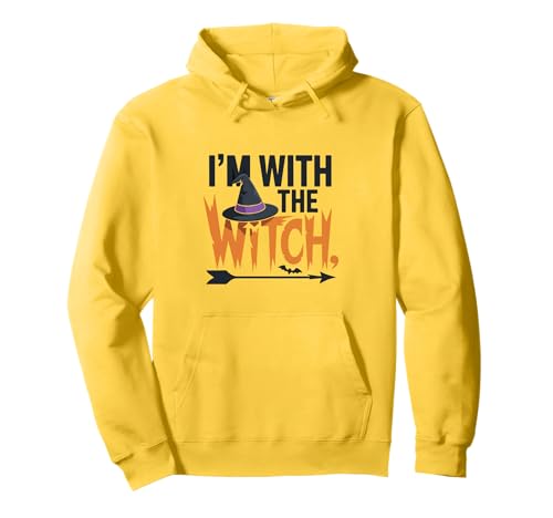 Ich Bin bei der Hexe Lustige Halloween-Paare, die für Männer geeignet sind Pullover Hoodie von I'm with the Witch Men Husband Costume