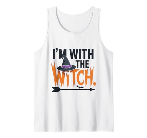 Ich Bin bei der Hexe Lustige Halloween-Paare, die für Männer geeignet sind Tank Top von I'm with the Witch Men Husband Costume