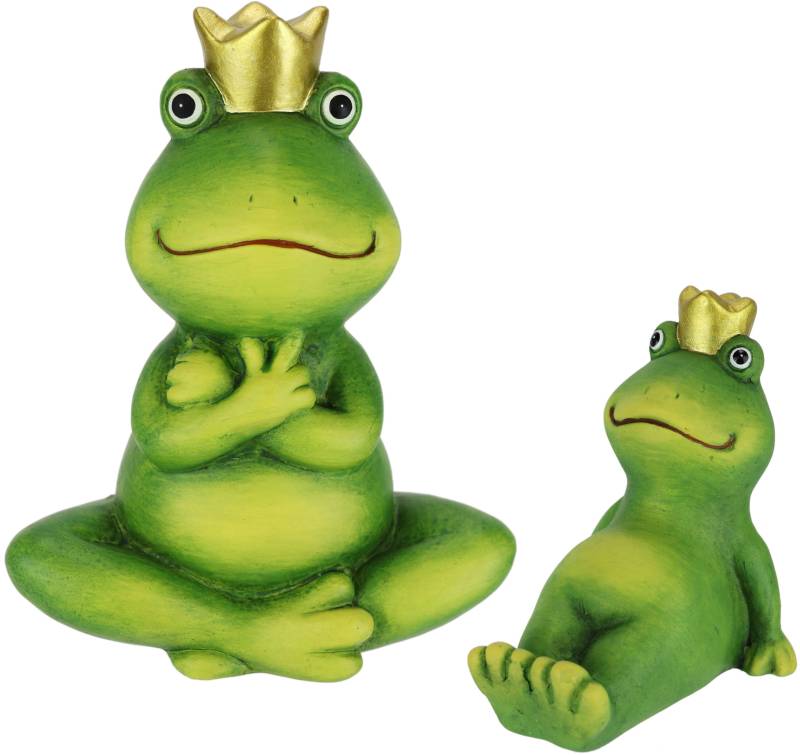 I.GE.A. Dekofigur "Deko Garten Figur Froschkönig", 2er Set Frosch mit Krone Gartendeko Tierfigur Deko Statue Gartenfigur von I.Ge.A.