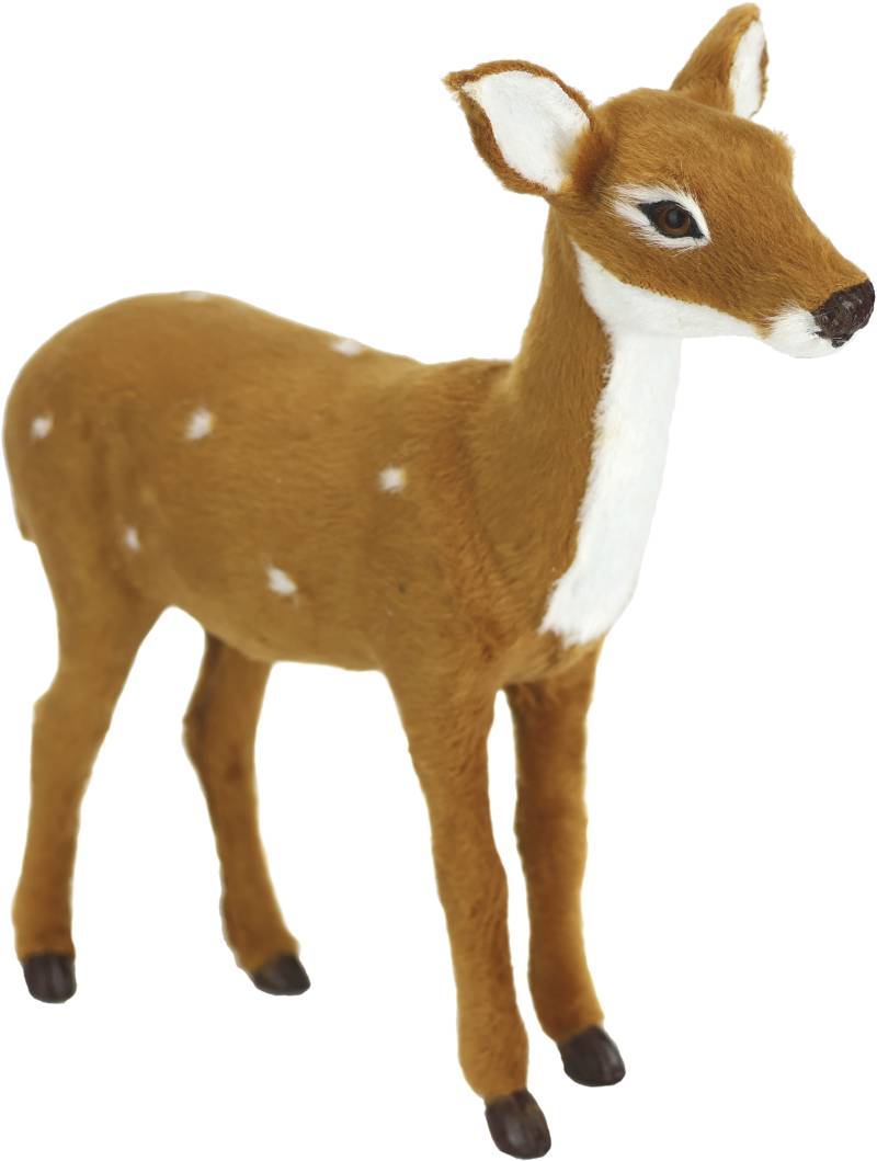 I.GE.A. Dekofigur "Tierfigur Reh aus Kunstfell" Realistisches Waldtier Statue Ornament Plüschtier Weihnachtsdeko von I.Ge.A.