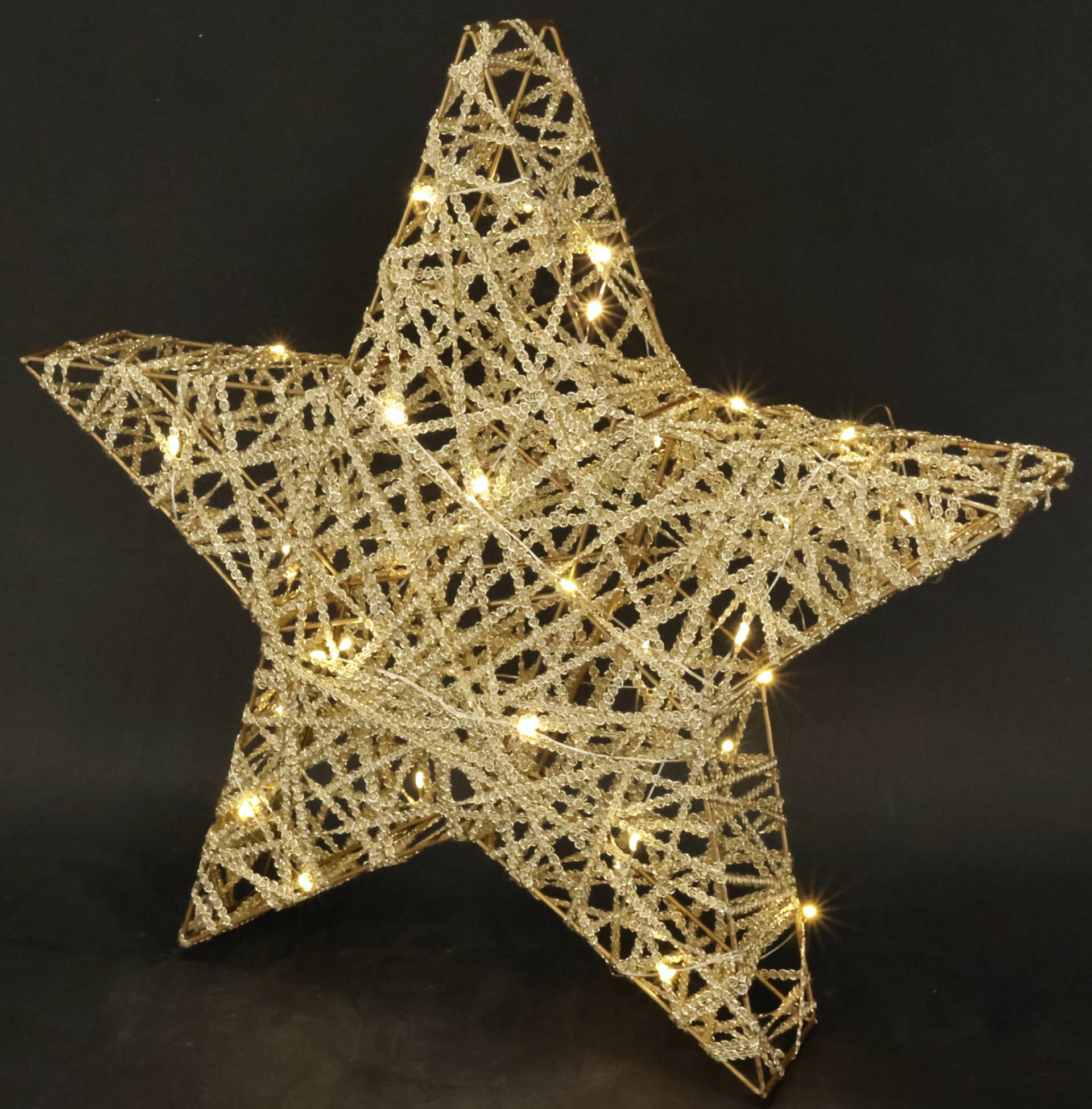 I.GE.A. Dekostern "LED Stern mit Timer 45 cm", (1 St.), Deko Warmweiß Leuchtstern Weihnachtsdeko Weihnachtsstern gold von I.Ge.A.