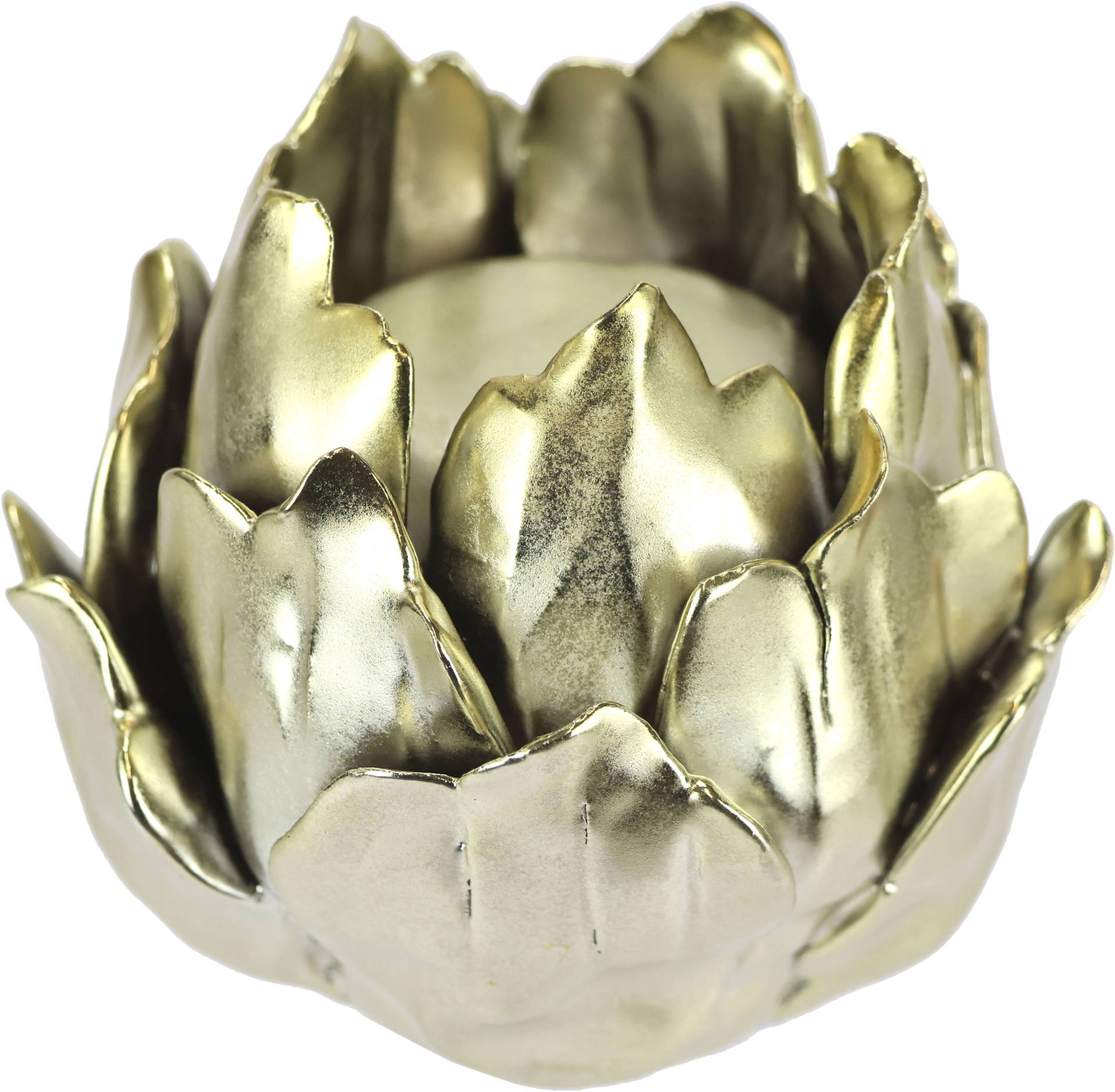 I.GE.A. Kerzenhalter "Artischocke, Teelichthalter aus Keramik, Höhe ca. 9 cm", (1 St.), passend für eine Stumpenkerze oder Teelichtkerze mit Ø 4 cm von I.Ge.A.
