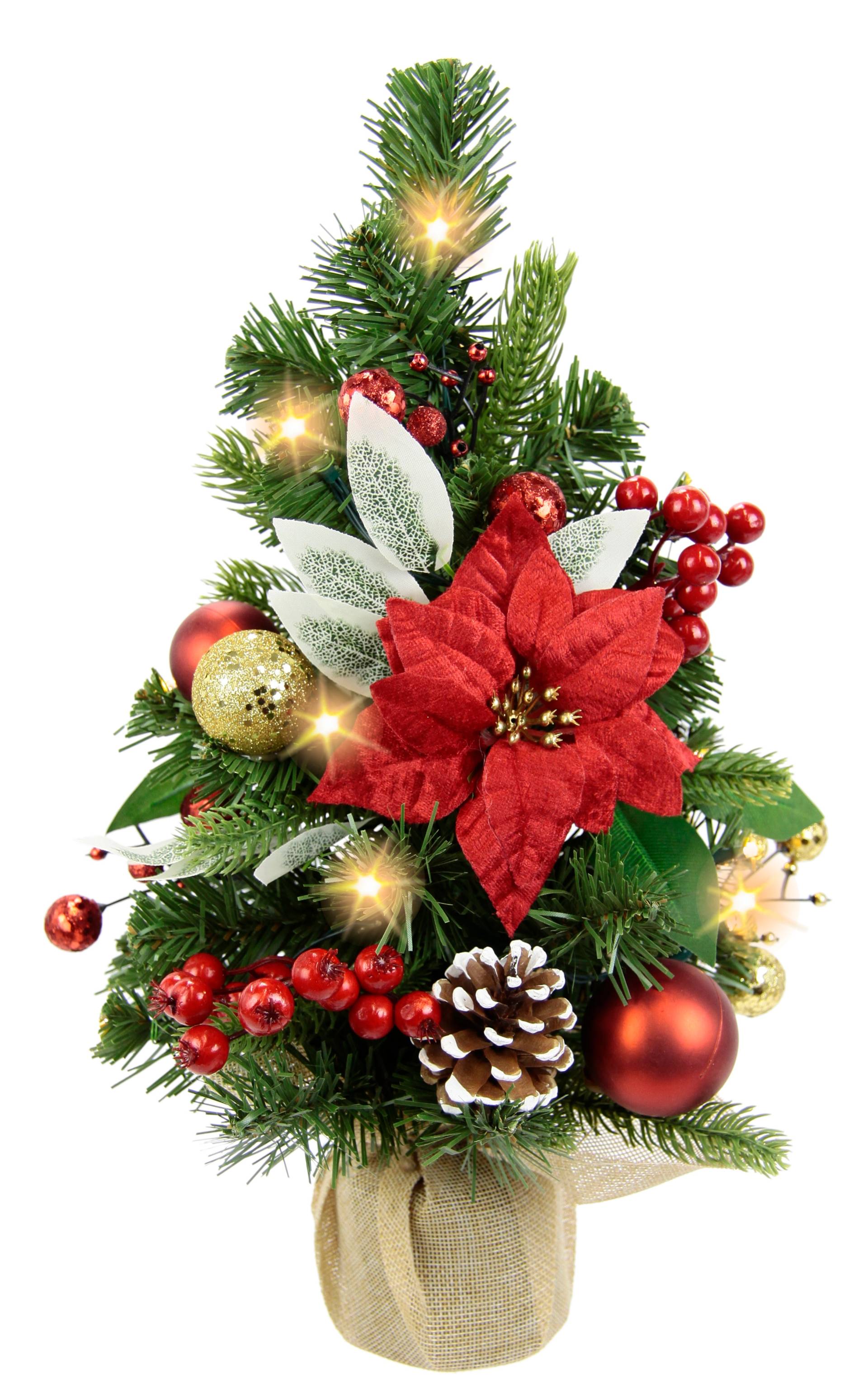 I.GE.A. Künstlicher Weihnachtsbaum "Geschmückter Tannenbaum Poinsettia mit LED-Licht", Im Topf Christstern Christbaumkugeln Zapfen Weihnachtsdeko Christbaum I.GE.A. Künstlicher Weihnachtsbaum "Geschmückter Tannenbaum Poinsettia mit LED-Licht", Im Topf Christstern Christbaumkugeln Zapfen Weihnachtsdeko Christbaum von I.Ge.A.
