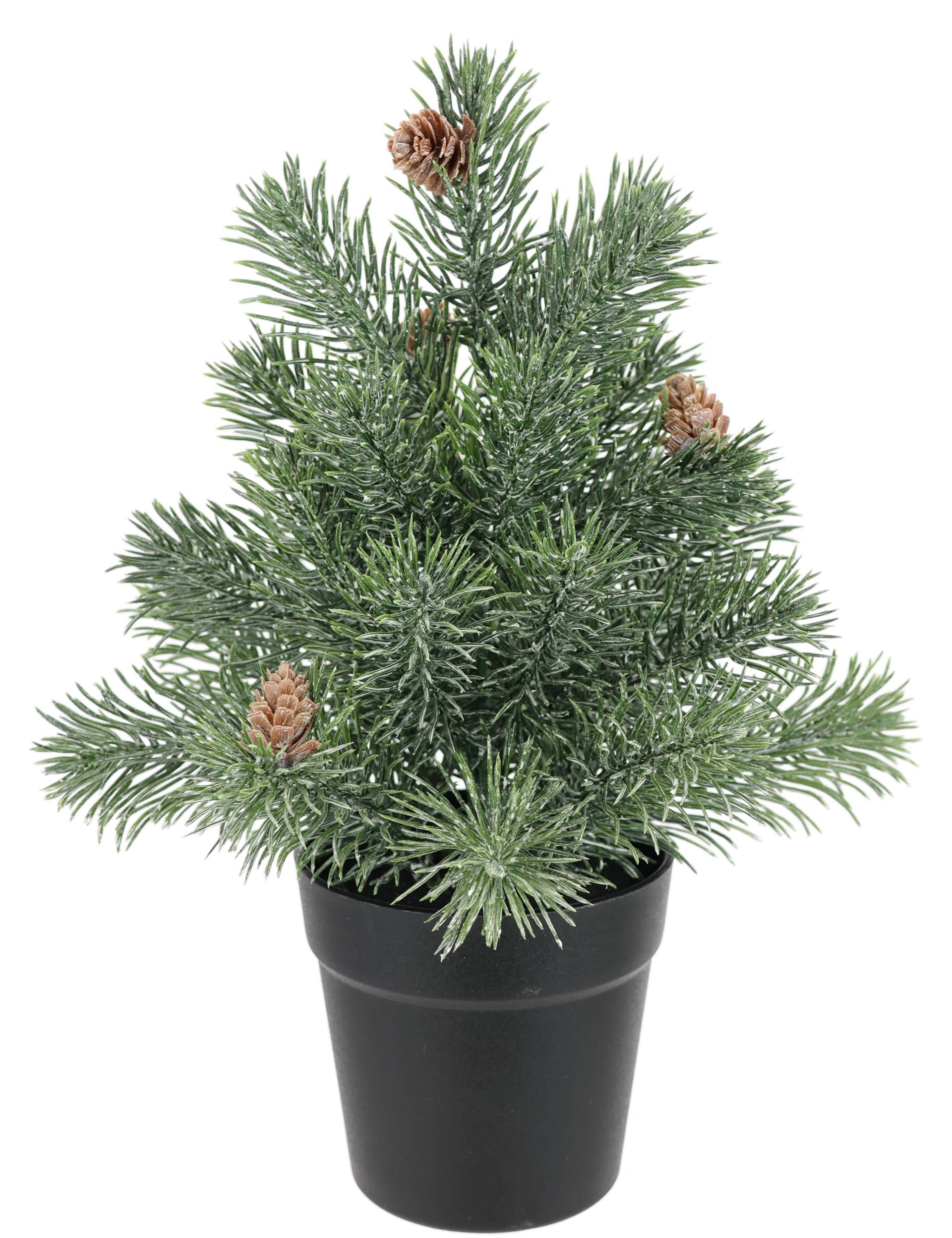 I.GE.A. Künstlicher Weihnachtsbaum "Tannenbaum" mit Zapfen im Topf Weihnachtsdeko Kunstbaum Kunsttanne klein Dekobaum von I.Ge.A.