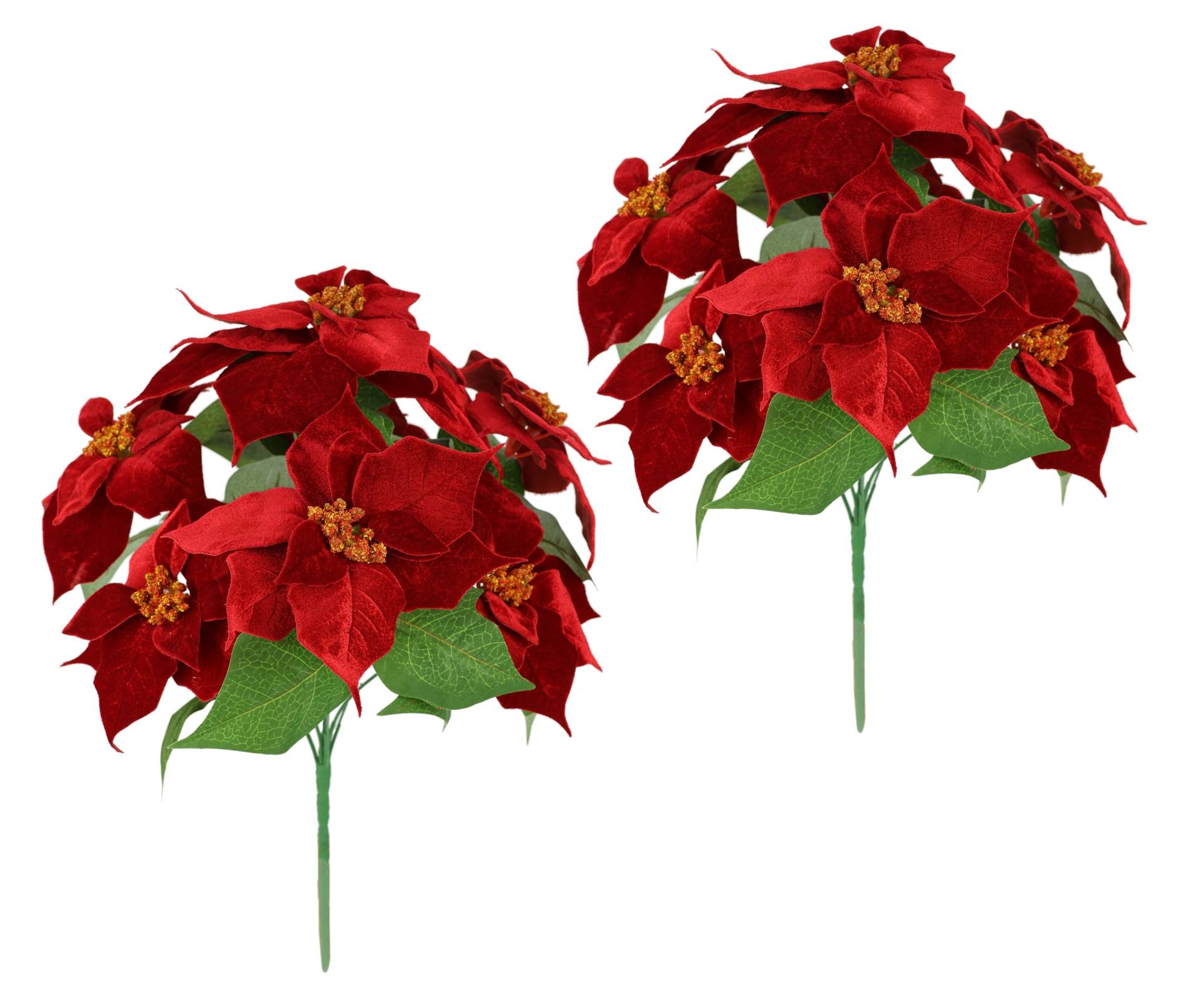 I.GE.A. Kunstblumenstrauß "Samt-Poinsettiabouquet" Weihnachtsstern aus Samt Kunstblume Weihnachtsdeko Adventsstern von I.Ge.A.