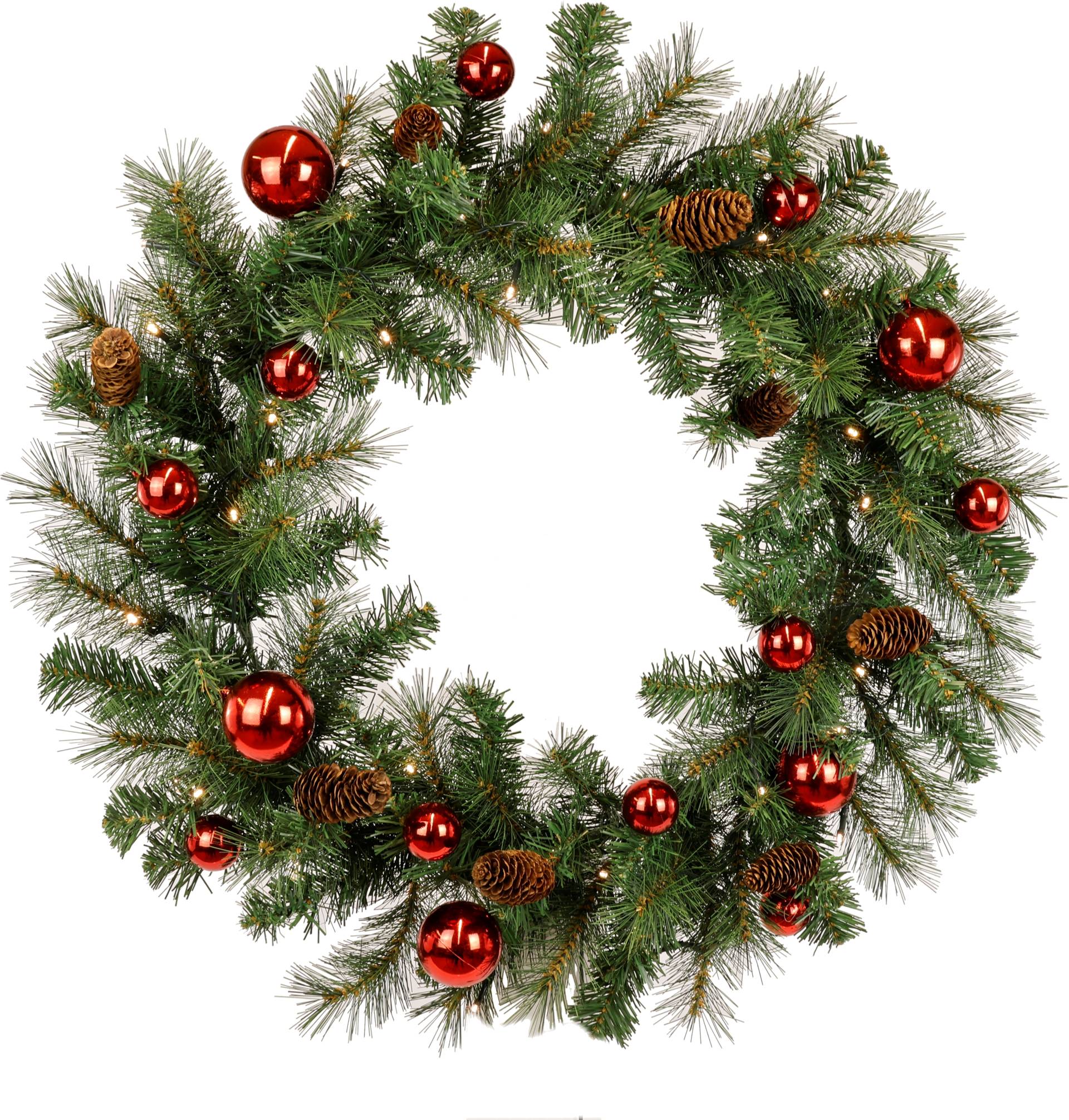 I.GE.A. Kunstkranz "LED-Weihnachtskranz künstlich" Tannenkranz Kugeln/Zapfen Adventskranz Türkranz Weihnachtsdeko von I.Ge.A.