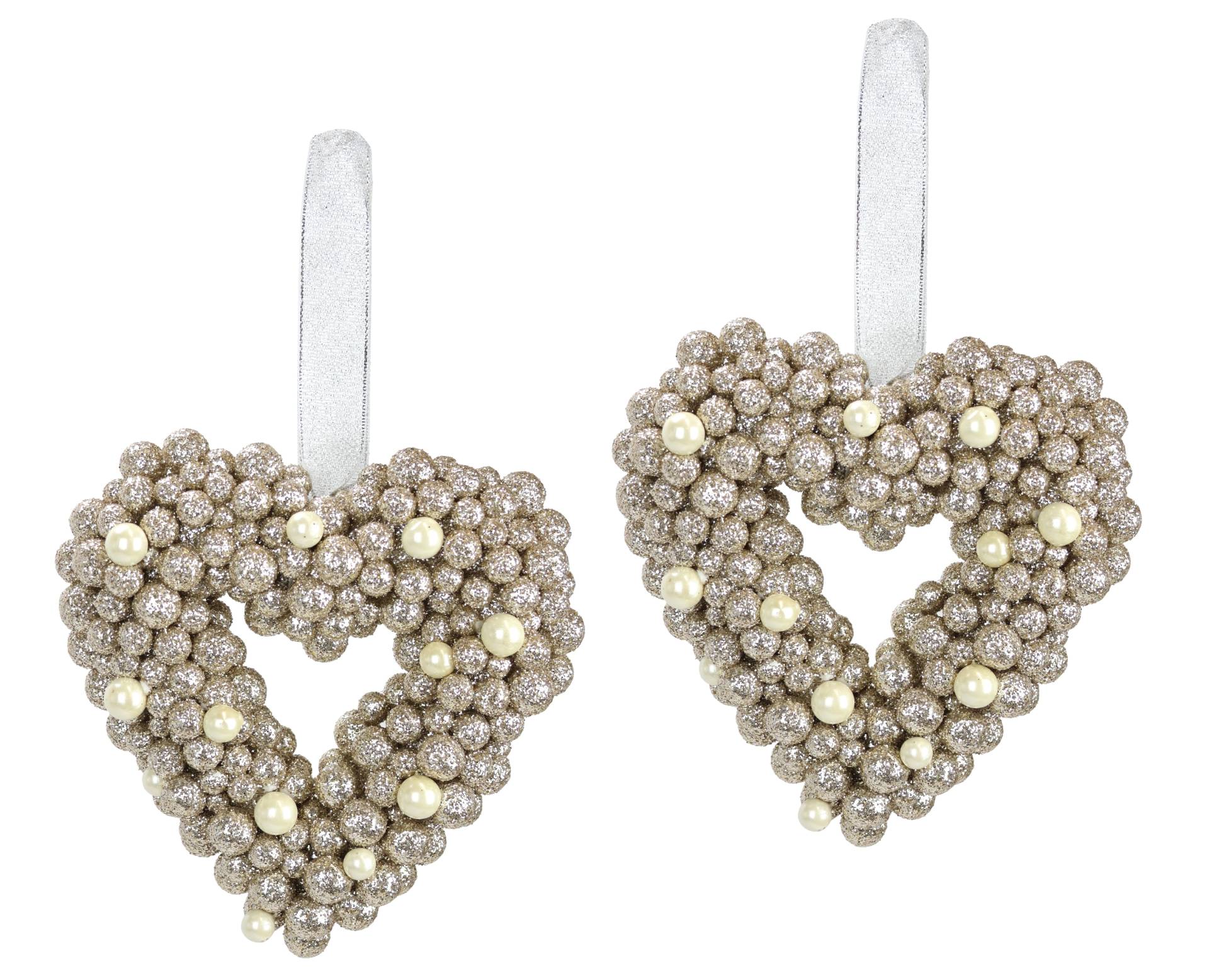 I.GE.A. Kunstkranz "Perlenherz zum Hängen", 2er Set Glänzend Deko-Herz Weihnachtsdeko Türkranz Hochzeitsdeko I.GE.A. Kunstkranz "Perlenherz zum Hängen", 2er Set Glänzend Deko-Herz Weihnachtsdeko Türkranz Hochzeitsdeko von I.Ge.A.