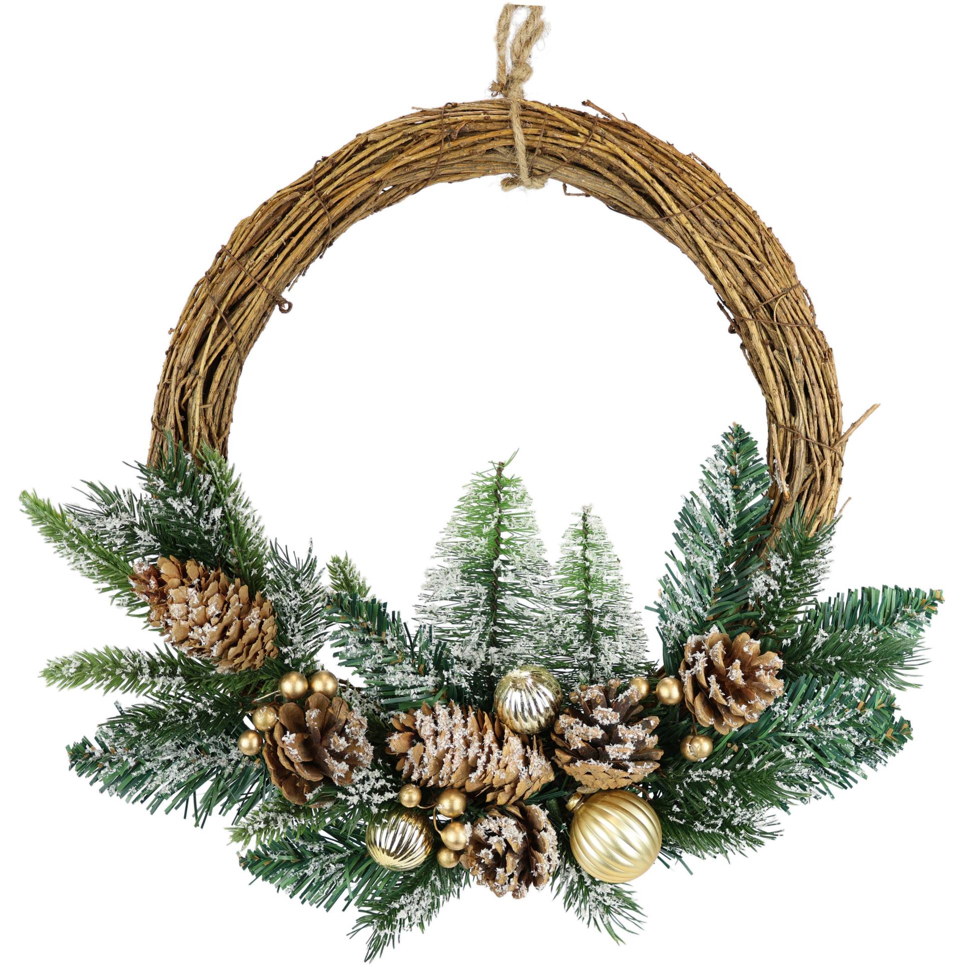 I.GE.A. Kunstkranz "Weihnachtskranz dekoriert" mit Christbaumkugeln Zapfen Zweige Beeren Adventskranz Weihnachtsdeko von I.Ge.A.