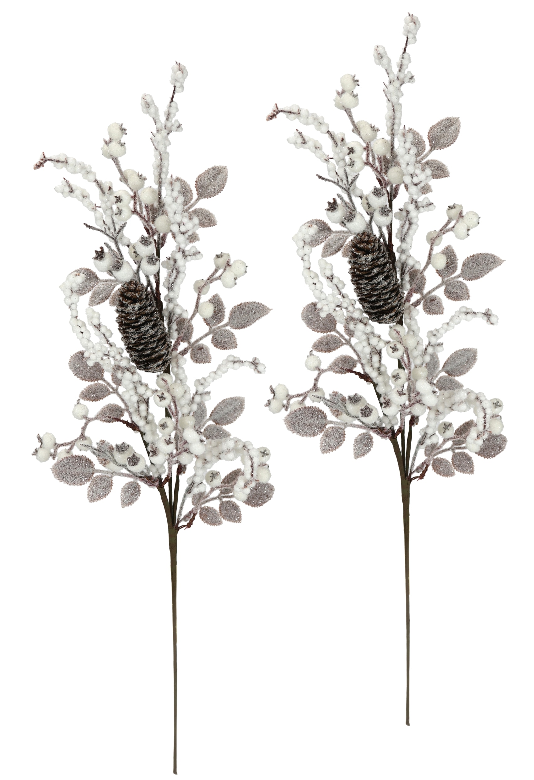 I.GE.A. Kunstzweig "Beerenzweig mit Zapfen geeist", 2er Set Künstlicher Zweig Blume Weihnachtsdeko Dekozweig Dekoration I.GE.A. Kunstzweig "Beerenzweig mit Zapfen geeist", 2er Set Künstlicher Zweig Blume Weihnachtsdeko Dekozweig Dekoration von I.Ge.A.