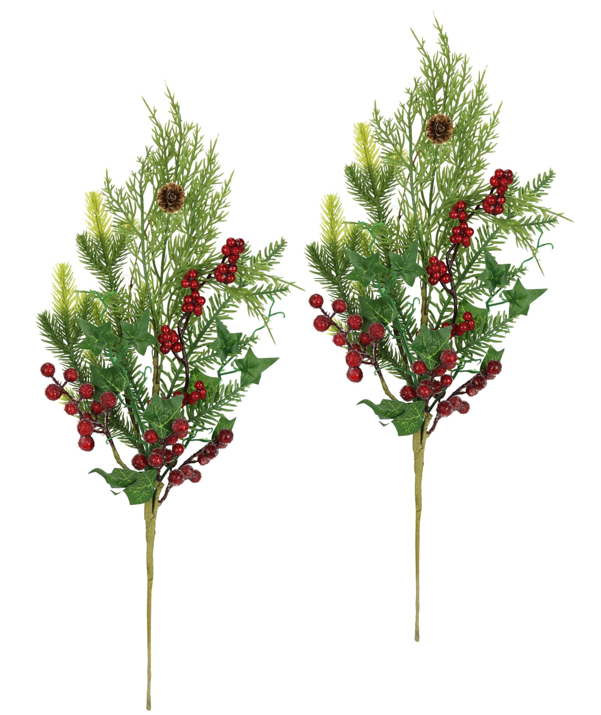 I.GE.A. Kunstzweig "Weihnachtszweig Tanne/Beeren/Efeu/Thuja", 2er Set Künstlicher Zweig Blume Weihnachtsdeko Dekozweig Dekoration I.GE.A. Kunstzweig "Weihnachtszweig Tanne/Beeren/Efeu/Thuja", 2er Set Künstlicher Zweig Blume Weihnachtsdeko Dekozweig Dekoration von I.Ge.A.