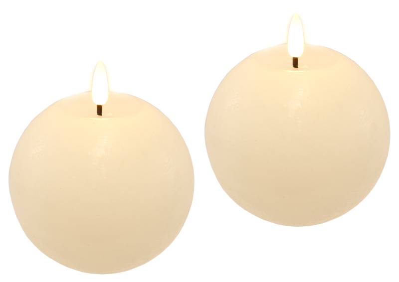 I.GE.A. LED-Kerze "LED Echtwachskerze 2er Set", Mit Timer Flackernd Stumpenkerze Adventskerzen Adventskranz von I.Ge.A.