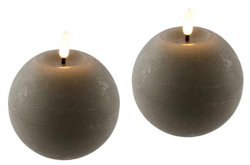 I.GE.A. LED-Kerze "LED Echtwachskerze 2er Set", Mit Timer Flackernd Stumpenkerze Adventskerzen Adventskranz von I.Ge.A.