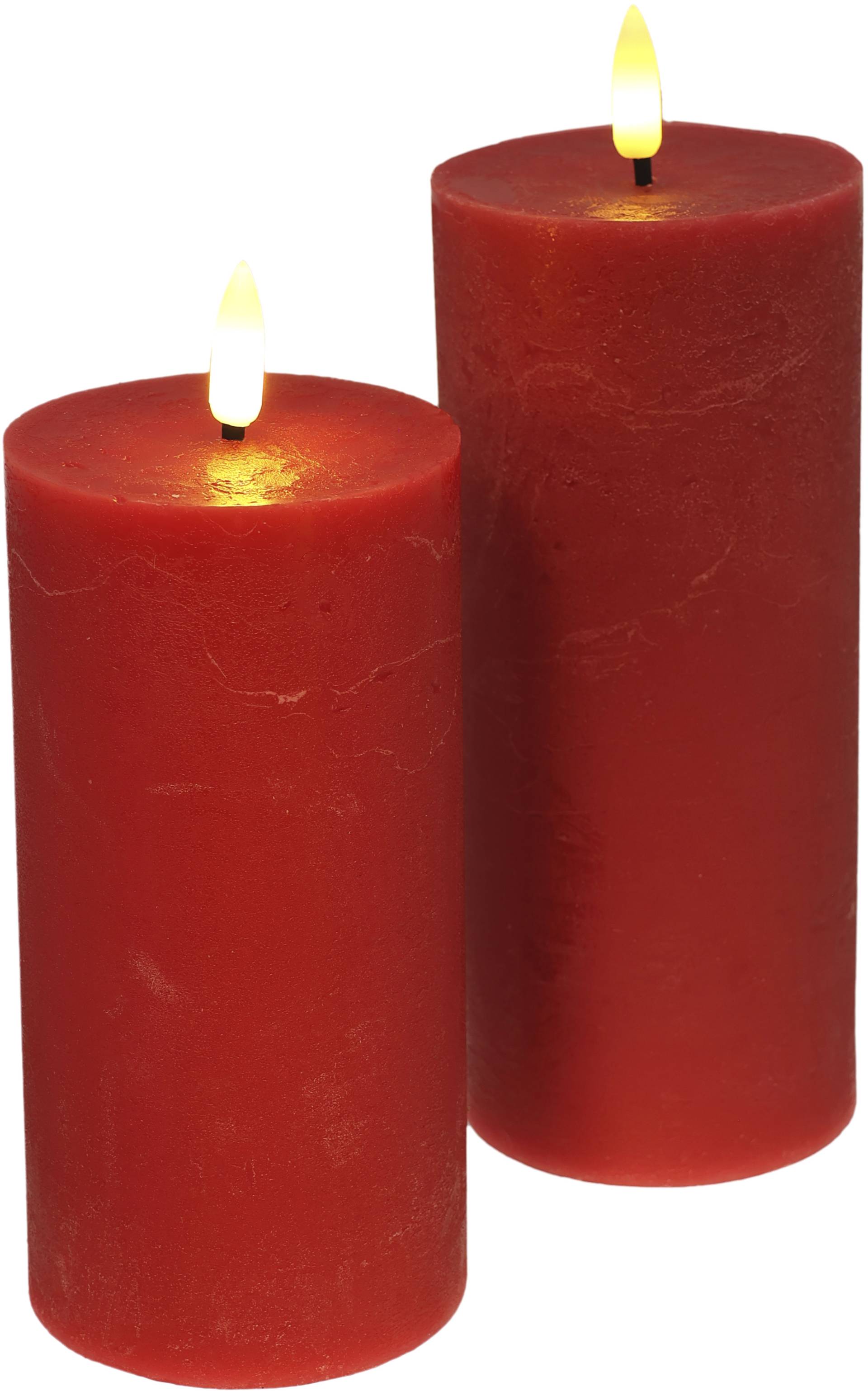 I.GE.A. LED-Kerze "LED Echtwachskerze 2er Set", Mit Timer Flackernd Stumpenkerze Adventskerzen Adventskranz I.GE.A. LED-Kerze "LED Echtwachskerze 2er Set", Mit Timer Flackernd Stumpenkerze Adventskerzen Adventskranz von I.Ge.A.