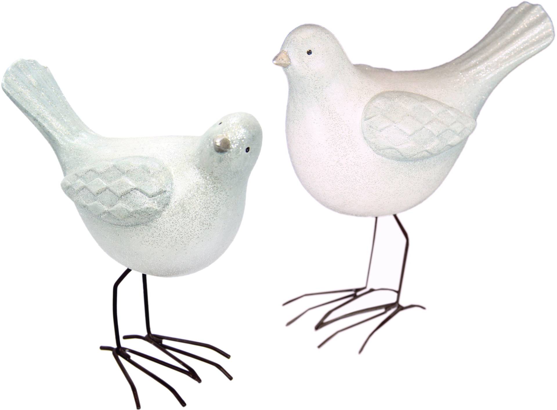 I.GE.A. Weihnachtsfigur "Vogel aus Terrakotta mit Glitzer, 2er Set, weiß, Höhe ca. 18 cm", Weihnachtsdeko, Tierfigur I.GE.A. Weihnachtsfigur "Vogel aus Terrakotta mit Glitzer, 2er Set, weiß, Höhe ca. 18 cm", Weihnachtsdeko, Tierfigur von I.Ge.A.