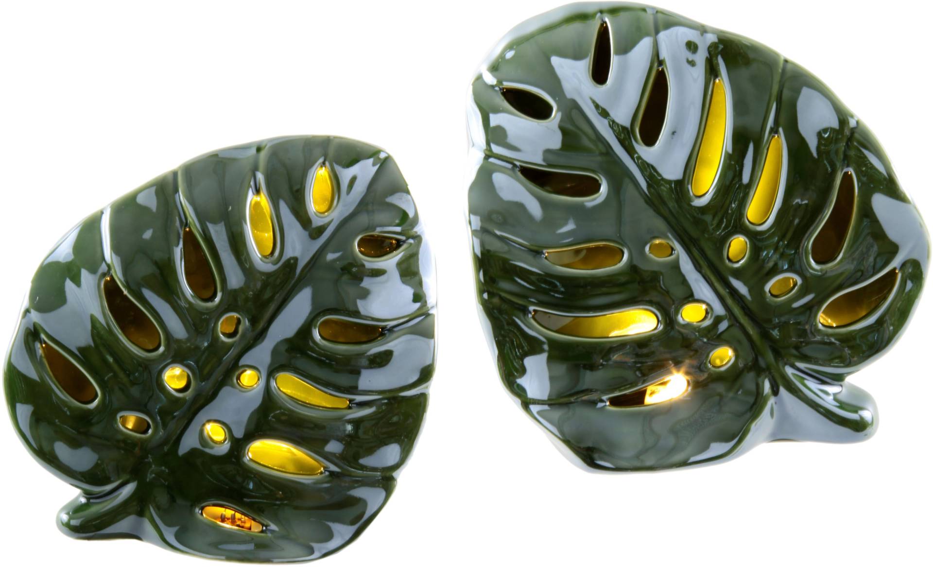 I.GE.A. Windlicht "Blatt mit LED-Licht", 2er Set I.GE.A. Windlicht "Blatt mit LED-Licht", 2er Set von I.Ge.A.