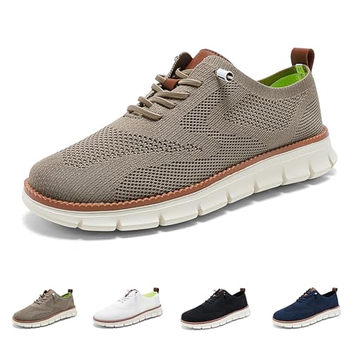 IAKAEUI Herren-Slip-on-Schuhe Von Wearbreeze, Urbane, Bequeme Freizeitschuhe, Leichter, Rutschfester Sneaker(Color:Khaki,Size:44 EU) von IAKAEUI