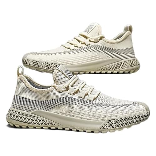 IAKAEUI Herren-Sportschuhe, Tennisschuhe, Wanderschuhe, Slip-On-Schuhe, Outdoor, Lässig, Leicht, Bequem, rutschfest und Langlebig(Color:Beige,Size:41EU) von IAKAEUI