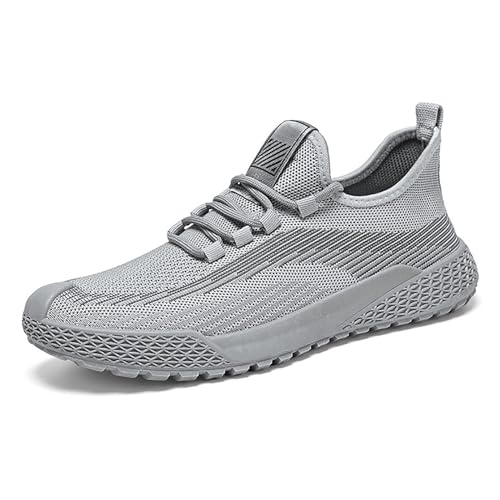 IAKAEUI Herren-Turnschuhe, Slip-On-Schuhe, Atmungsaktive Laufschuhe, Leichte Turnschuhe für das Fitnessstudio(Color:Grå,Size:41EU) von IAKAEUI