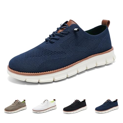 IAKAEUI Slip-On-Schuhe für Herren, Wearbreeze-Schuhe, Mesh-Wanderschuhe, Atmungsaktive Mode-Sneaker(Color:Blu,Size:42 EU) von IAKAEUI