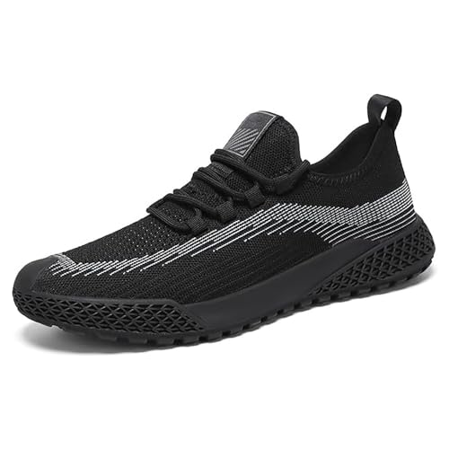 IAKAEUI Slip-on-Schuhe, Laufschuhe, Herren-Sneaker, Leichte Outdoor-Sportschuhe(Color:Black,Size:43EU) von IAKAEUI