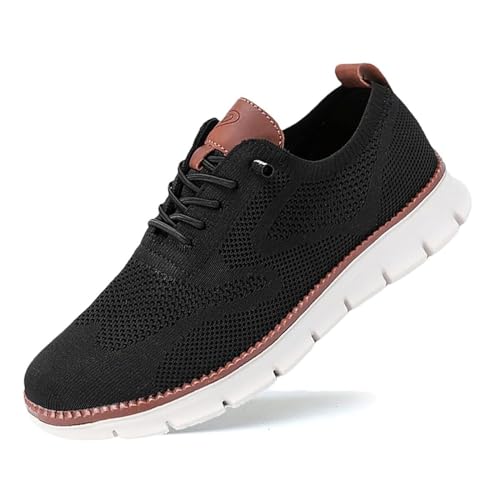 IAKAEUI Wearbreeze-Schuhe für Herren, Bootsschuhe zum Hineinschlüpfen mit Fußgewölbeunterstützung, Atmungsaktive, rutschfeste Sneaker-Urban-Schuhe(Color:Black,Size:41 EU) von IAKAEUI