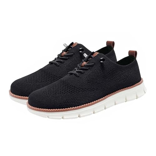 IAKAEUI Wearbreeze-Schuhe für Herren, Urban-Schuhe, Bequeme Mesh-Sneaker, Business-Walking-Schuhe mit Fußgewölbeunterstützung(Color:Black,Size:43 EU) von IAKAEUI