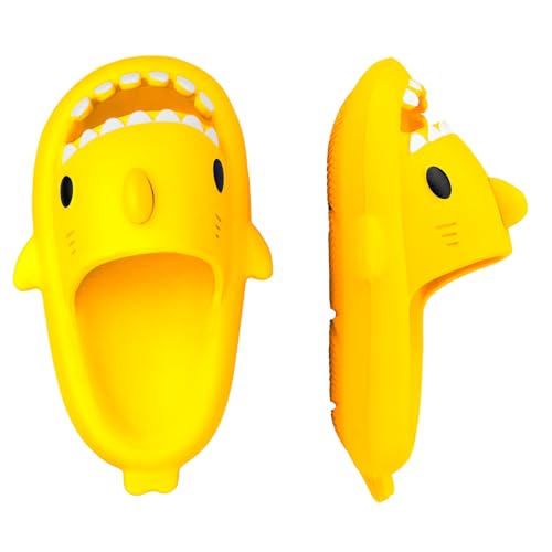 IASKDIN Hai Badelatschen Jungen Mädchen Shark Sildes Slippers Damen Herren Dusch Badeschuhe Lustig Sommer Strand Hausschuhe rutschfeste Badesandalen Kinder Badeschlappen von IASKDIN