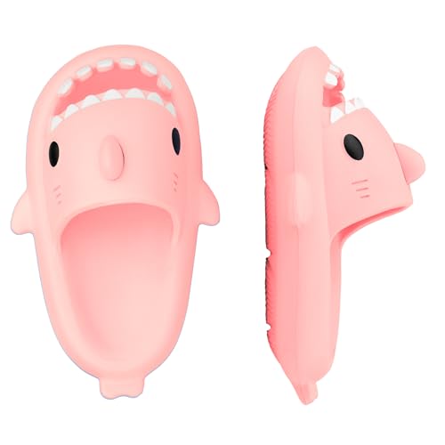 IASKDIN Hai Badelatschen Jungen Mädchen Shark Sildes Slippers Damen Herren Dusch Badeschuhe Lustig Sommer Strand Hausschuhe rutschfeste Badesandalen Kinder Badeschlappen von IASKDIN