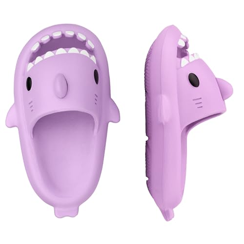 IASKDIN Hai Badelatschen Jungen Mädchen Shark Sildes Slippers Damen Herren Dusch Badeschuhe Lustig Sommer Strand Hausschuhe rutschfeste Badesandalen Kinder Badeschlappen von IASKDIN