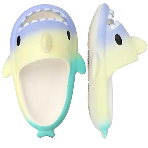 IASKDIN Hai Badelatschen Jungen Mädchen Shark Sildes Slippers Damen Herren Dusch Badeschuhe Lustig Sommer Strand Hausschuhe rutschfeste Badesandalen Kinder Badeschlappen von IASKDIN