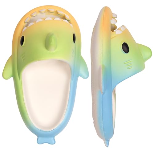 IASKDIN Hai Badelatschen Jungen Mädchen Shark Sildes Slippers Damen Herren Dusch Badeschuhe Lustig Sommer Strand Hausschuhe rutschfeste Badesandalen Kinder Badeschlappen von IASKDIN