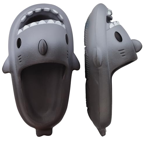 IASKDIN Hai Badelatschen Jungen Mädchen Shark Sildes Slippers Damen Herren Dusch Badeschuhe Lustig Sommer Strand Hausschuhe rutschfeste Badesandalen Kinder Badeschlappen von IASKDIN