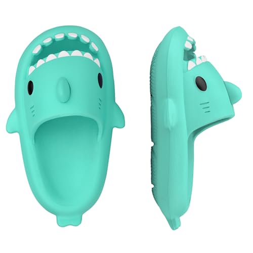 IASKDIN Hai Badelatschen Jungen Mädchen Shark Sildes Slippers Damen Herren Dusch Badeschuhe Lustig Sommer Strand Hausschuhe rutschfeste Badesandalen Kinder Badeschlappen von IASKDIN
