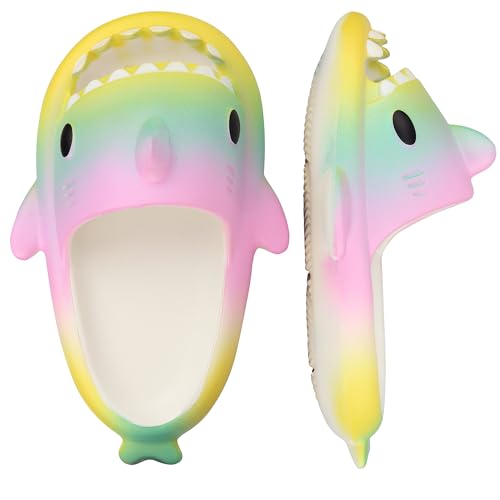 IASKDIN Hai Badelatschen Jungen Mädchen Shark Sildes Slippers Damen Herren Dusch Badeschuhe Lustig Sommer Strand Hausschuhe rutschfeste Badesandalen Kinder Badeschlappen von IASKDIN